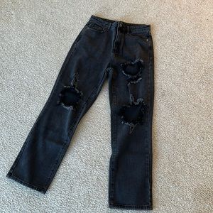Pretty little thing distressed black jeans